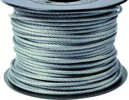 Cable acier gava 5 mm 6x7 ame textile le metre