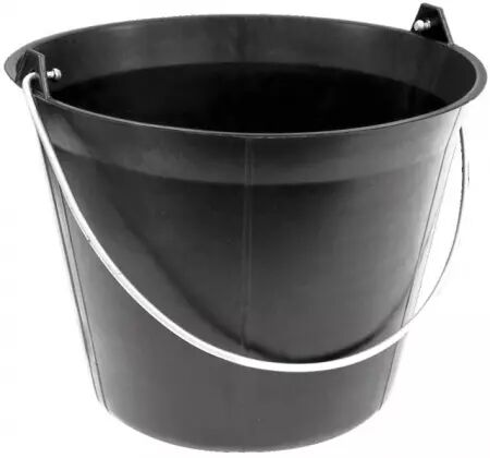 Seau de macon plastique noir 11 litres anse &#65533; 5,3 mm