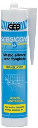 Mastic silicone special sanitaire gebsicone w transparent cartouche 310ml geb