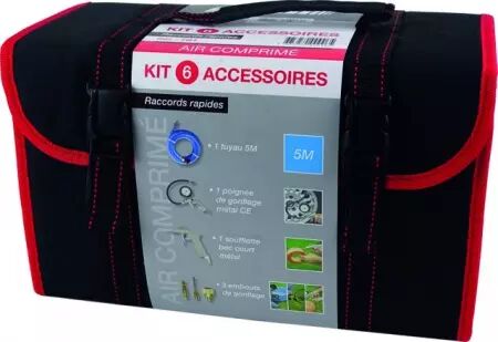 Kit 6 accessoires, soufflette, poignée de gonflage, tuyau raccord rapide tb4 prodif