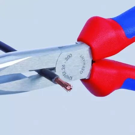 Pince a bec demi rond coude coupante lg 200 mm knipex