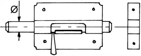 Verrou de box a gland de  8  zingue