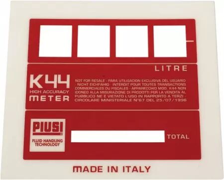 Plaque compteur k44 piusi