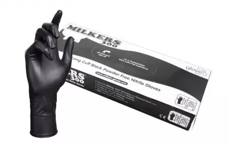 Gants milkers 300 long nitrile noir xxl (x50)