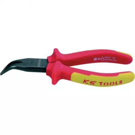 Pince a bec demi rond coudee isolee lg 165 mm ks tools