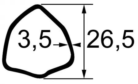 Machoire 22x54 tube triangle 26,5x3,5 bondioli