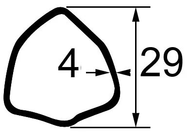 Machoire 24x61 tube triangle 29x4 bondioli