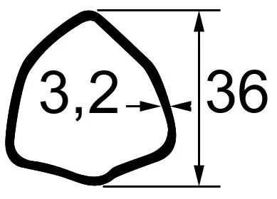 Machoire 24x61 tube triangle 36x3 bondioli