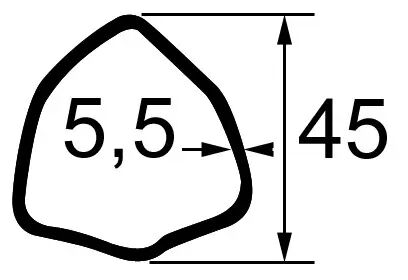 Machoire 35x94 tube triangle 45x5,5 bondioli