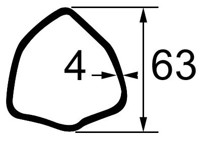 Machoire 35x106 tube triangle 63x4 bondioli