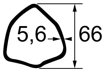 Machoire 41x118 tube triangle 66x5,6 bondioli