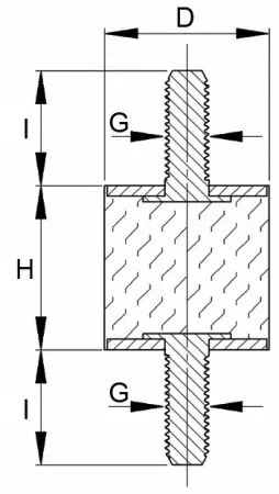 Plot cylindrique anti-vibratoire male male 13/15 m4