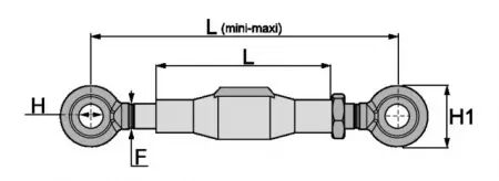 Tendeur pour stabilisateur a chaine 18 mm illets ronds