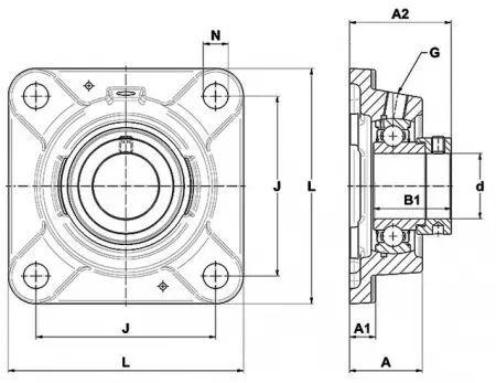 Palier auto-aligneur carre fonte fy 20 fm skf