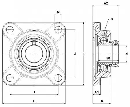 Palier auto-aligneur carre fonte fy 20 tf skf