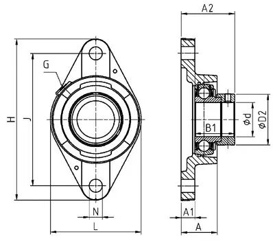 Palier auto-aligneur ovale fonte fytb 20 tf skf