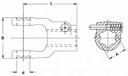 Machoire extremite 11/8 6c 27x75 verrou a poussoir walterscheid