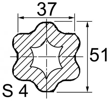 Machoire 32x76 tube etoile s4 37x51 walterscheid