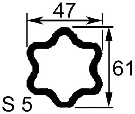 Machoire 42x104 tube etoile s5 47x61 walterscheid