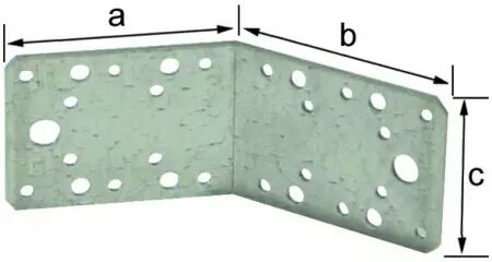 Equerre d'assemblage coudee a 135 90x90x65x2,5 mm galvanise sendzimir