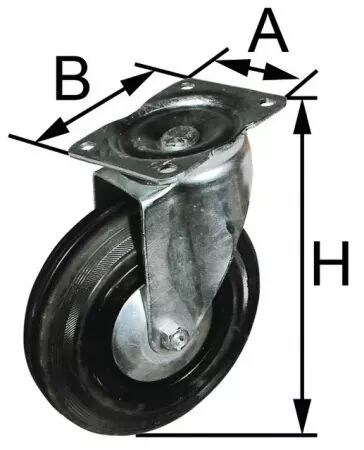 Roue a chape pivotante d100 + parefils