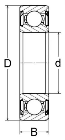 Roulement a billes etanche 6303 2rsh skf