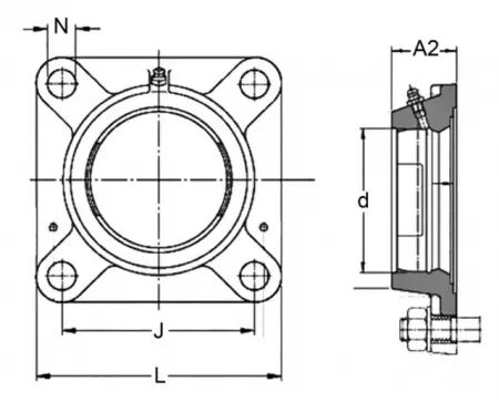 Palier auto-aligneur carre fonte fy 508 m skf