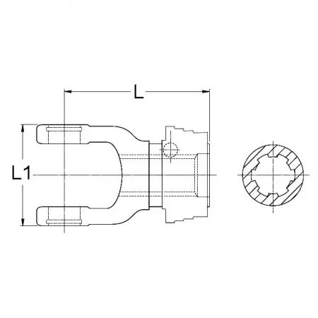 Machoire extremite 13/4 6c 42x104 verrou a billes qsg walterscheid