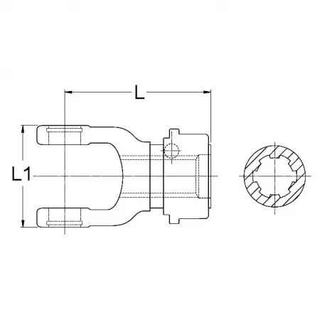 Machoire extremite 13/4 20c 36x89 verrou a billes asg walterscheid