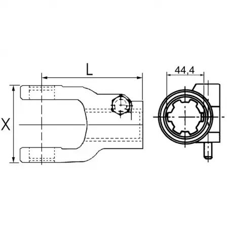 Machoire extremite 13/4 6c 42x104 verrou a poussoir walterscheid