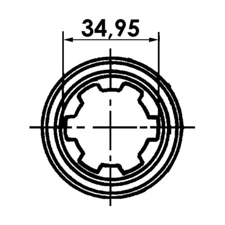 Machoire extremite 13/8 6c 22x54 verrou a poussoir