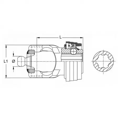 Machoire grand angle 80° 13/8 6c 27x75/24x91 w2380 verrou a billes asge walterscheid