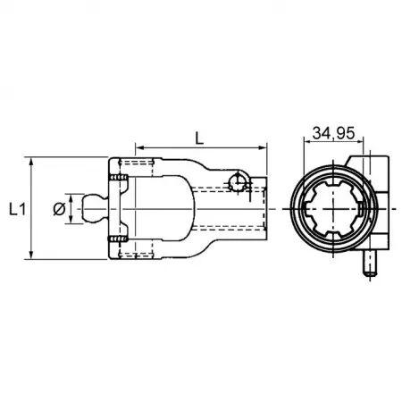 Machoire grand angle 80° 13/8 6c 24x61/22x76 w2280 verrou a poussoir walterscheid