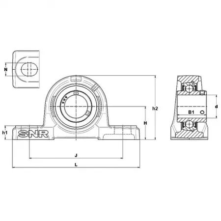 Palier semelle classique fonte ucp 205 ntn