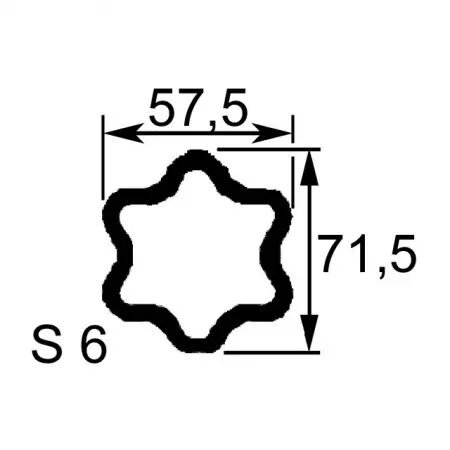 Machoire 50x118 tube etoile s6 57,5x71,5 walterscheid