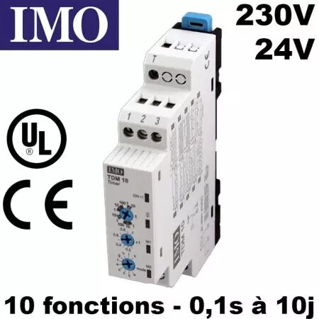 Relais multifonctionnel tempo 24 V ac-dc-230V ac