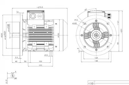 Moteur Packo Fullwood 230-400v 3000tr b35 ie3 ip55 0,75kw ø19