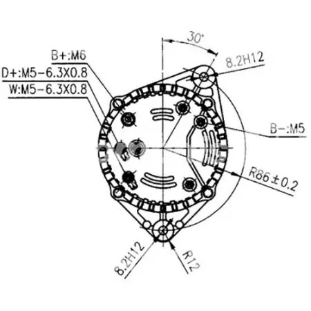 Alternateur adaptable 14v-120a