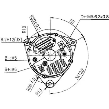 Alternateur adaptable 14v-55a