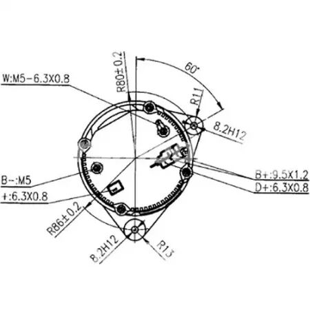 Alternateur adaptable 14v-55a pour Case-IH/Deutz/Fendt/Steyr