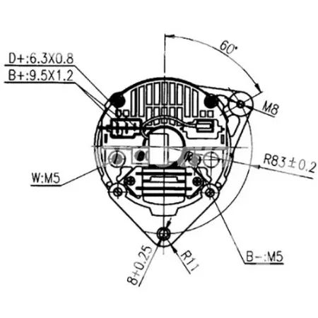 Alternateur adaptable 14v-55a pour Massey Ferguson/Perkins