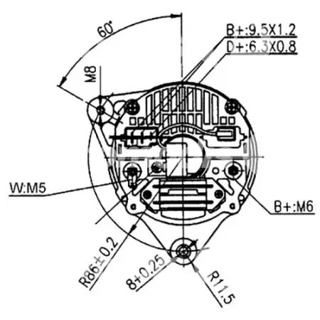 Alternateur adaptable 14v-65a pour Case IH/Mc Cormick