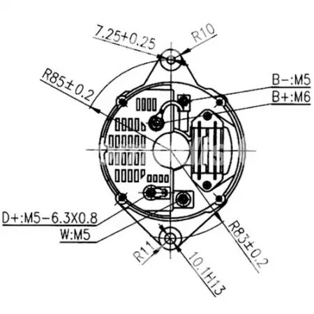 Alternateur adaptable 14v-65a pour Claas/Renault/Massey Ferguson