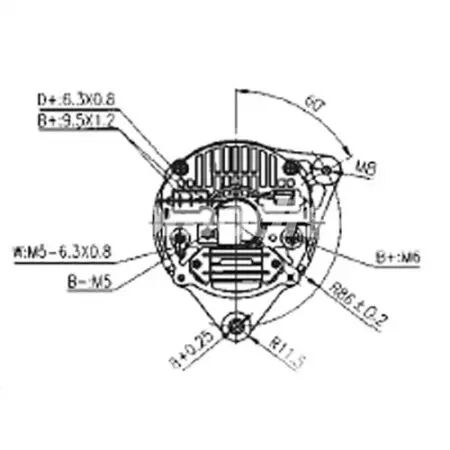 Alternateur adaptable 14v-70a pour Case-IH/JCB/Landini/Massey Ferguson/Mc Cormick/Valmet/Valtra