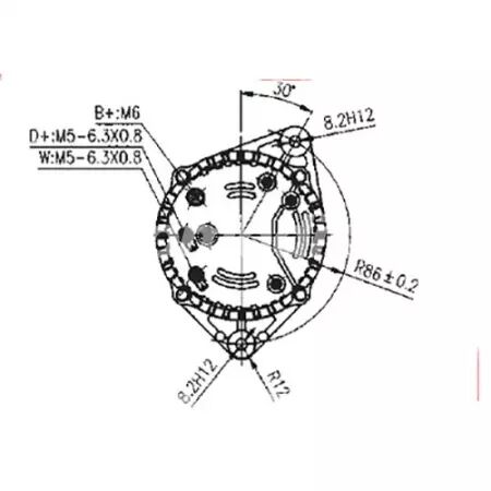 Alternateur adaptable 14v-95a pour Deutz/Lamborghini/Landini/Massey ferguson/Same/Valtra/Valmet