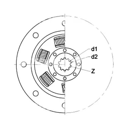 Amortisseur de torsion adaptable pour Case-Ih/Fiat/Ford/New Holland