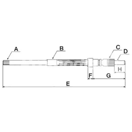 Arbre d\'embrayage de prise de force adaptable sur tracteurs Ford<br />