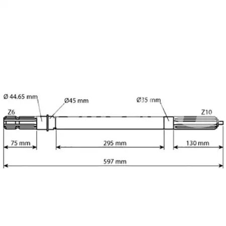 Arbre de prise de force adaptable Massey Ferguson