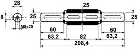 Arbre de sortie double vf 49