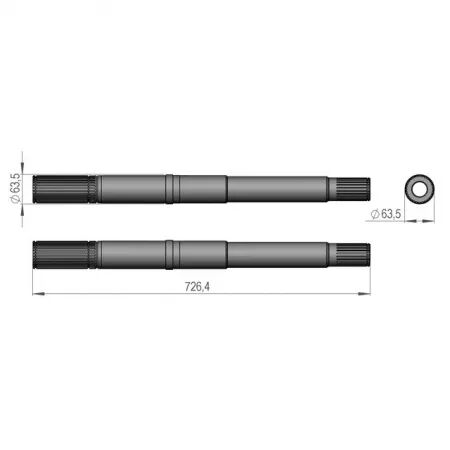 Arbre de transmission 16 - 63,5/a60x55x sip676020352